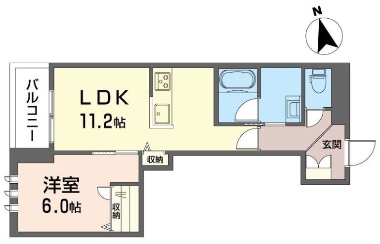 レインボーハートT(1LDK/2階)の間取り写真