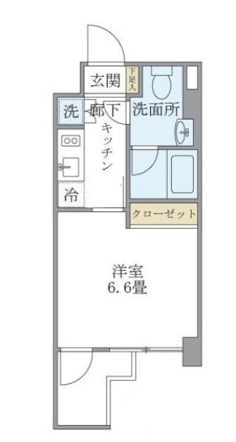 KDXレジデンス門前仲町(1K/5階)の間取り写真