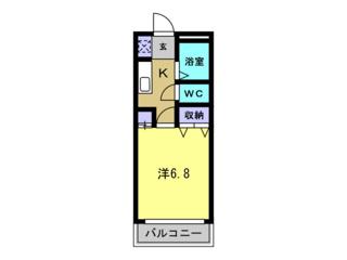 コーポYOU B棟(1K/1階)の間取り写真