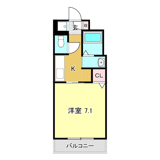 コーラル(1K/2階)の間取り写真