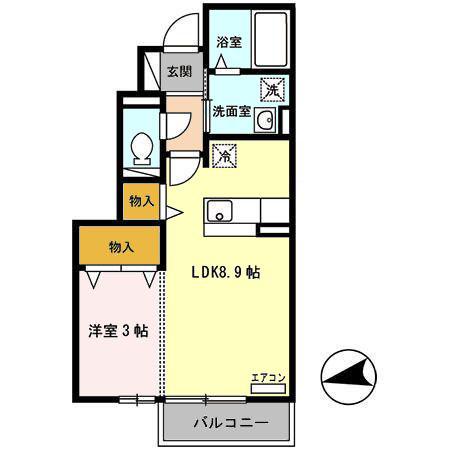 いわて銀河鉄道線 厨川駅 徒歩14分 2階建 築18年(1LDK/1階)の間取り写真