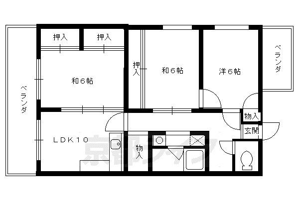 グレース北園(3LDK/2階)の間取り写真