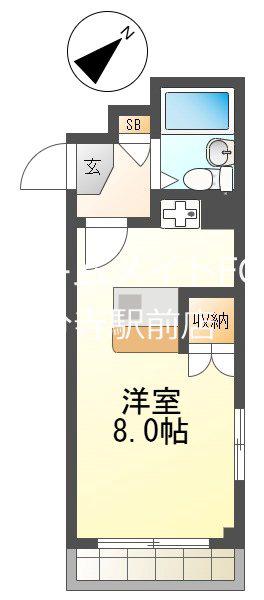 アビーロード(ワンルーム/2階)の間取り写真