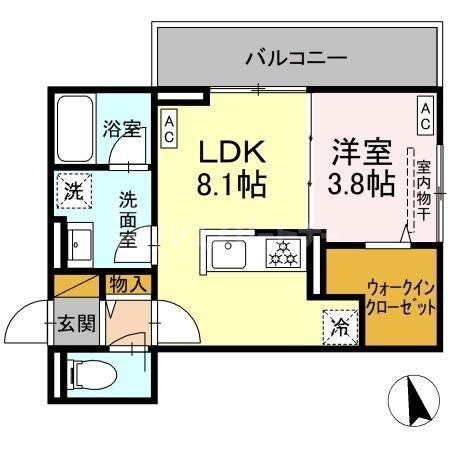 KURASHIRO(1LDK/2階)の間取り写真