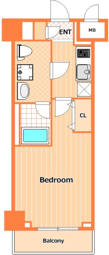 SHOKEN RESIDENCE川崎八丁畷(1K/4階)の間取り写真
