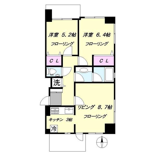 グランドメゾン目白(2LDK/6階)の間取り写真