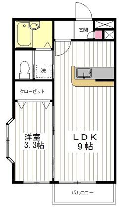 シャルマンE(1LDK/2階)の間取り写真
