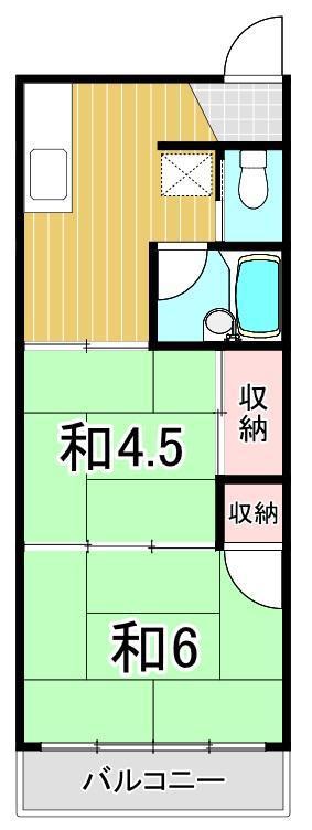 清水マンション(2K/3階)の間取り写真