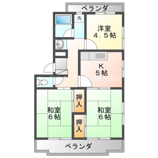 サンシティ小池(3K/3階)の間取り写真