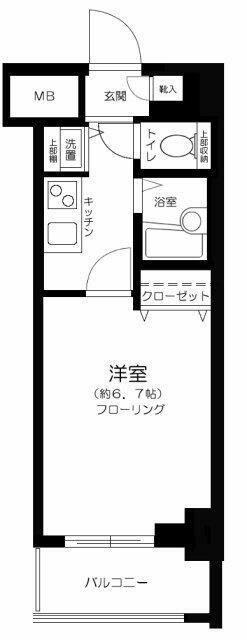 ガーラ・シティ深川扇橋(1K/2階)の間取り写真