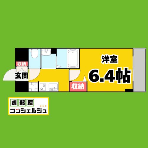 ラグゼナ上前津(1K/7階)の間取り写真