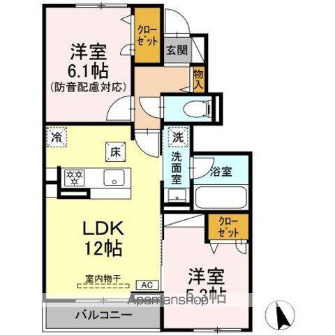 アヴァンセ横浜小机(2LDK/1階)の間取り写真