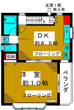 亀戸7丁目戸建(1LDK/2階)の間取り写真