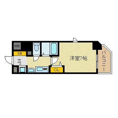 プレサンス梅田イースト(1K/3階)の間取り写真