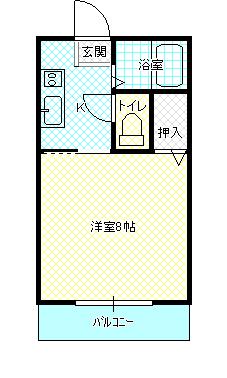 コーポラスM(1K/2階)の間取り写真