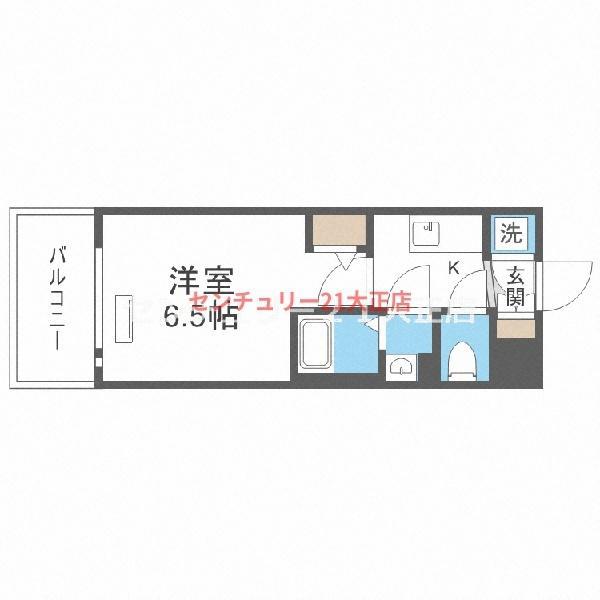 エスリード弁天町クレール(1K/10階)の間取り写真