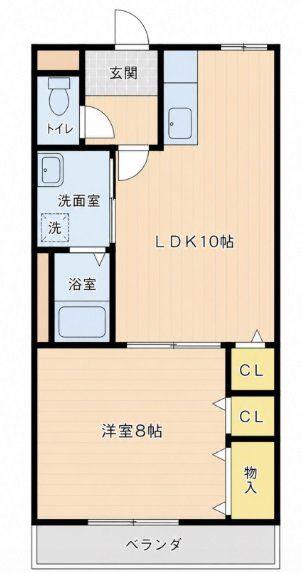 東海ビル(1LDK/2階)の間取り写真
