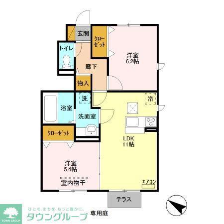 CASA SOAVE(2LDK/1階)の間取り写真