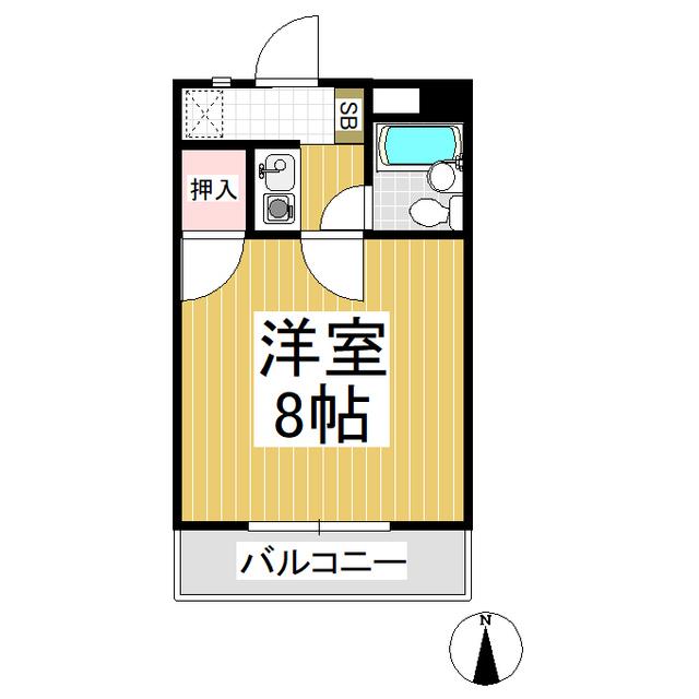 ハイツポーロニア(1K/1階)の間取り写真