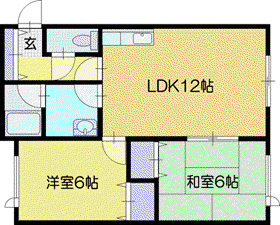 クリエール大町(2LDK/2階)の間取り写真