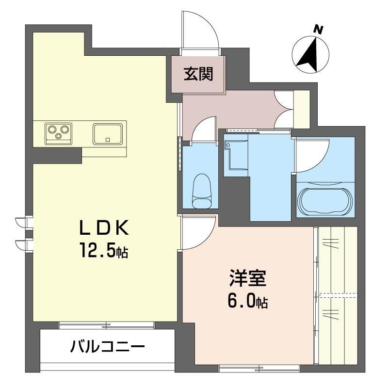 ハルニレガーデン(1LDK/1階)の間取り写真
