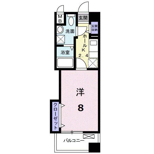エトワール ポレール III号館(1K/2階)の間取り写真