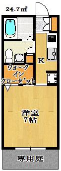 フォルス19(1K/1階)の間取り写真