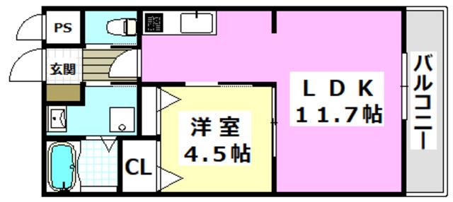 SUNBLOOM NEO(1LDK/3階)の間取り写真