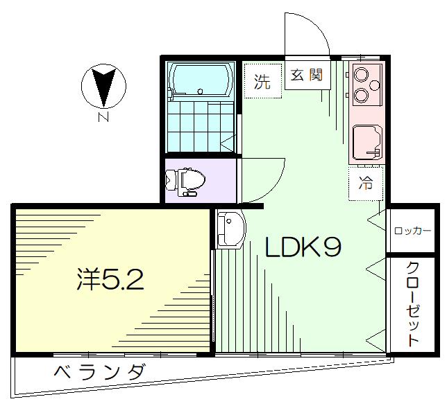 菅田マンション(1LDK/3階)の間取り写真