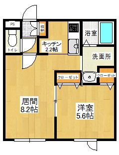 ラ ミア カーメラ 千歳(1LDK/1階)の間取り写真