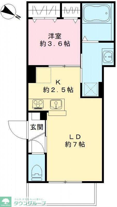  大宮区桜木町ビューノルガロ(1LDK/1階)の間取り写真