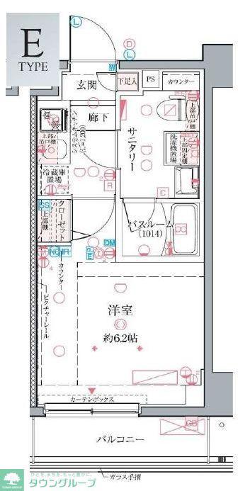 CREVISTA綾瀬(1K/9階)の間取り写真