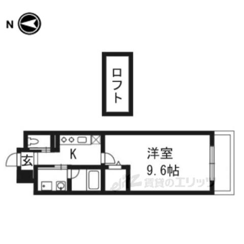 ソレイユ本願寺(1K/3階)の間取り写真