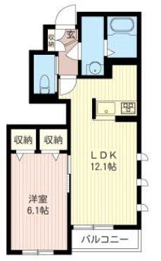 KAYANOVERE(1LDK/1階)の間取り写真