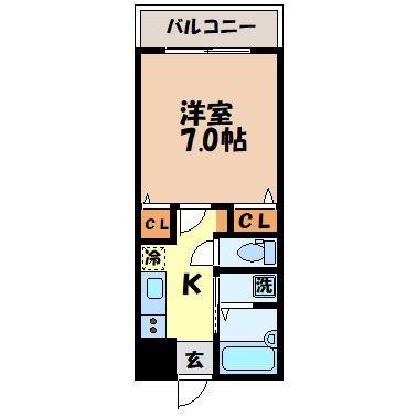 39.T.MOTOFUNA(1K/5階)の間取り写真
