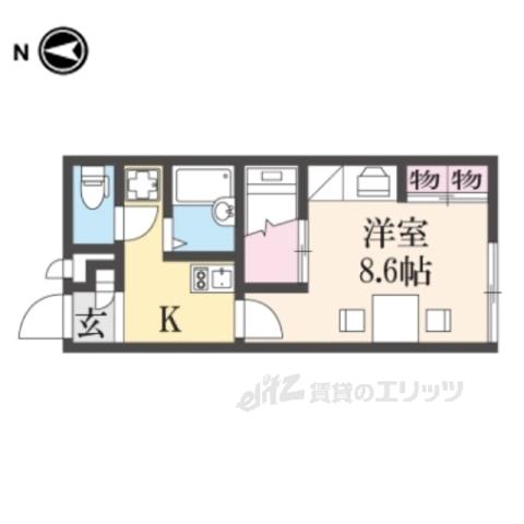 レオパレスK&MⅡ(1K/1階)の間取り写真