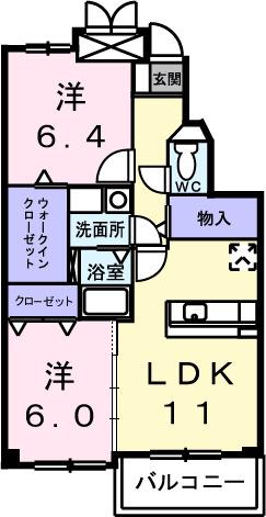 カイラス・ドルフ(2LDK/3階)の間取り写真