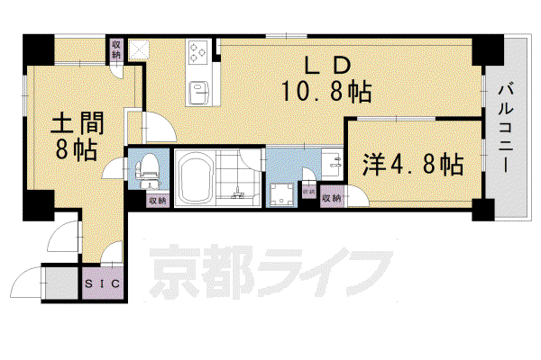 SOHO烏丸(1SLDK/5階)の間取り写真