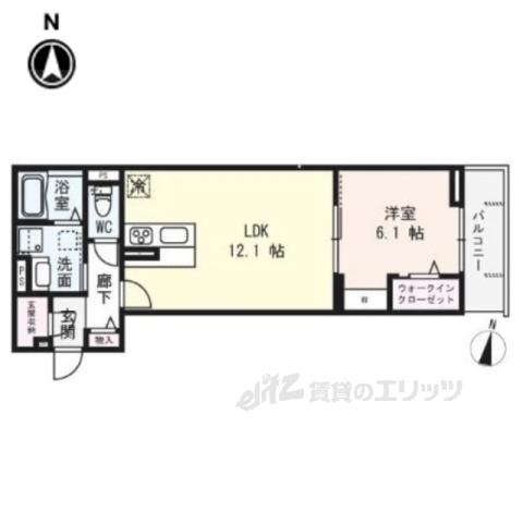 CASALIBERTYBALANCETH(1LDK/2階)の間取り写真