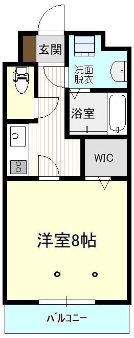 城彩シティーガーデン(1K/3階)の間取り写真