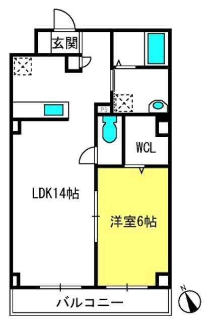 エスト・レザンII(1LDK/4階)の間取り写真