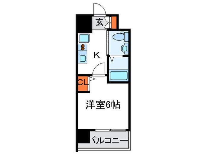 エストーネ京都二条(1K/7階)の間取り写真