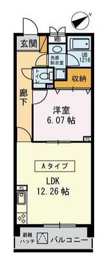 クレールメゾン新井(1LDK/2階)の間取り写真