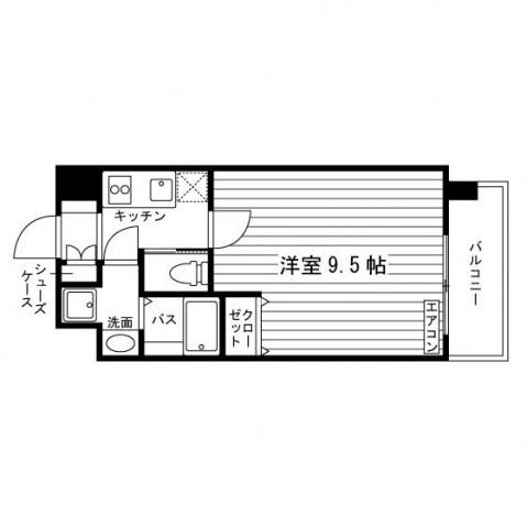フォレスト修学院(1K/1階)の間取り写真