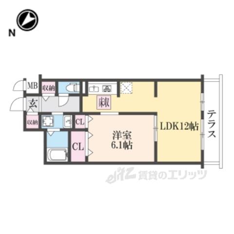 ブランヌーボー(1LDK/1階)の間取り写真
