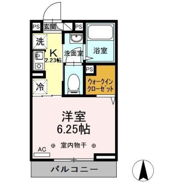 コンフォール高砂(1K/1階)の間取り写真