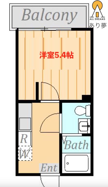 プランドール蒔田(1K/3階)の間取り写真