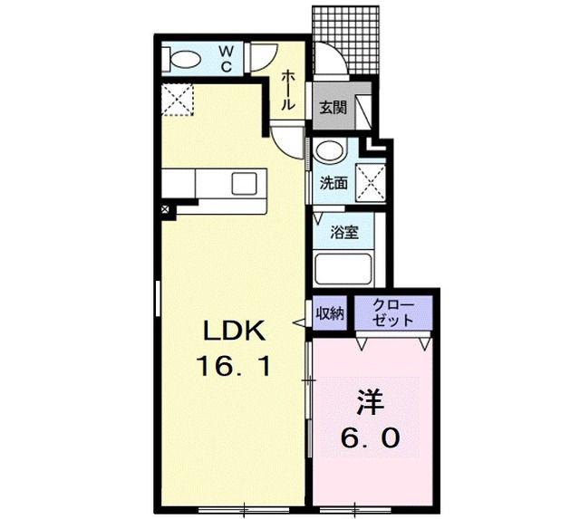 リーヴス(1LDK/1階)の間取り写真