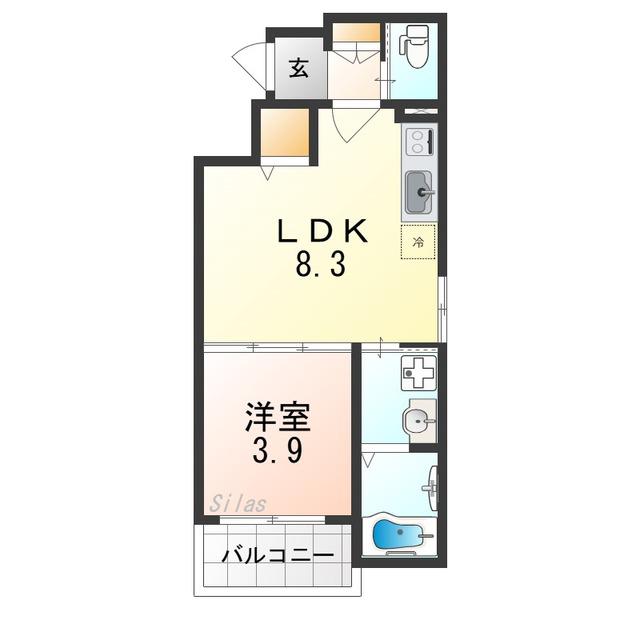 GRAND FUSE(1LDK/3階)の間取り写真