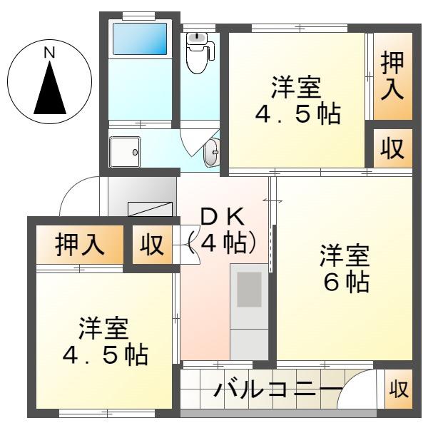 コーポ アイズ(3K/2階)の間取り写真